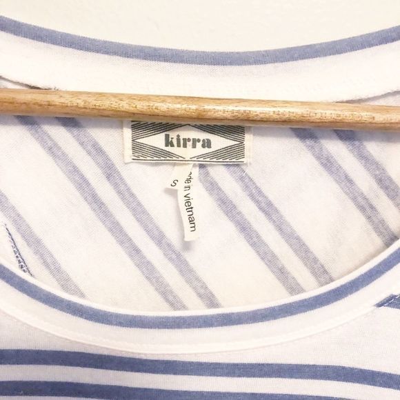 Kirra Cutout Back Striped Shirt Blue White Small - Picture 4 of 6